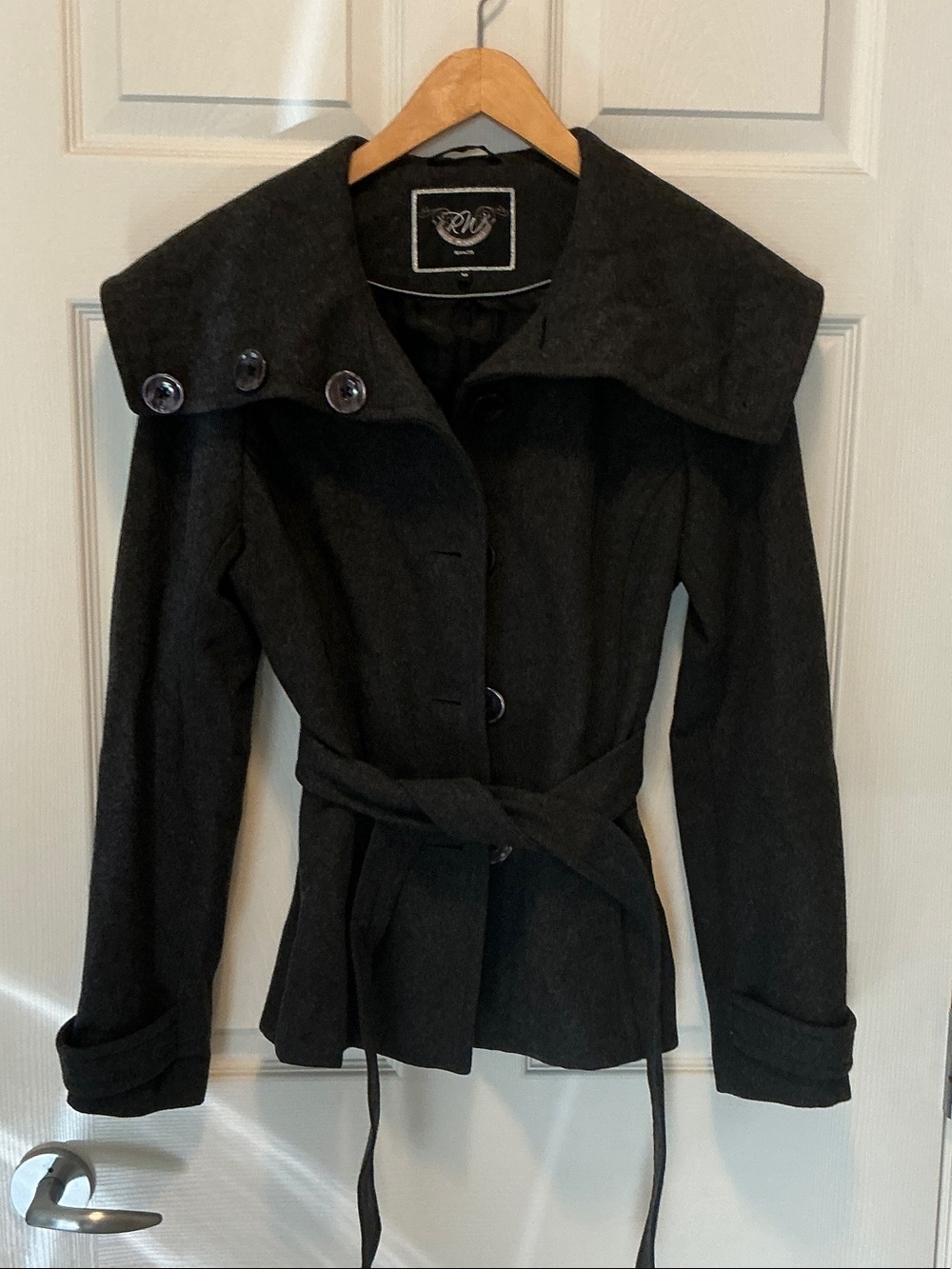 Cowl neck wool coat